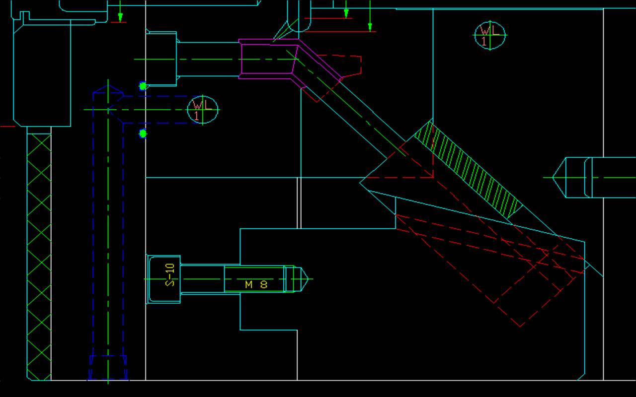 angle slide structure